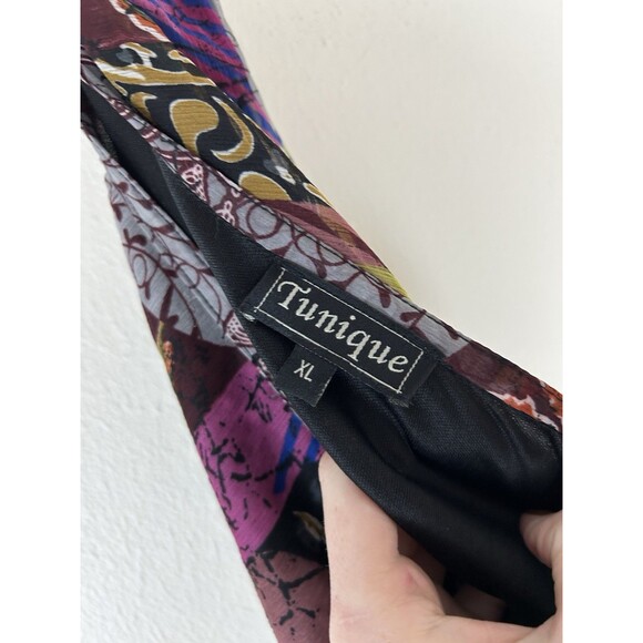 Vintage XL Tunique Skirt Maxi Tiered Animal Artsy Eclectic Unique Y2K Gypsy - Picture 3 of 4